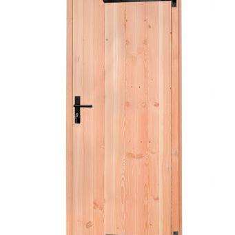 Douglas enkele deur met zwart beslag inclusief kozijn, rechtsdraaiend, 90 x 201 cm, groen geïmpregneerd.