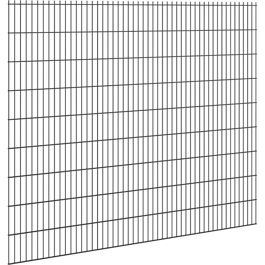 Hillfence metalen scherm dubbele staafmat 250 x 103 cm zwart