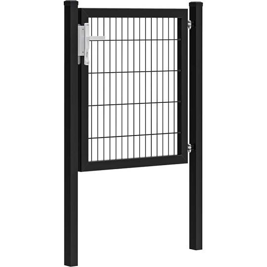 Hillfence metalen enkele poort Premium-line inclusief slot, 100 x 100 cm, zwart.