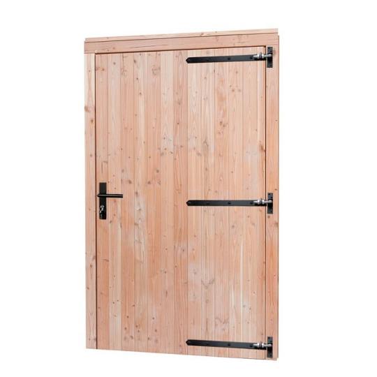 Douglas enkele deur extra breed met zwart beslag, rechtsdraaiend, 119 x 209 cm, kleurloos geïmpregne