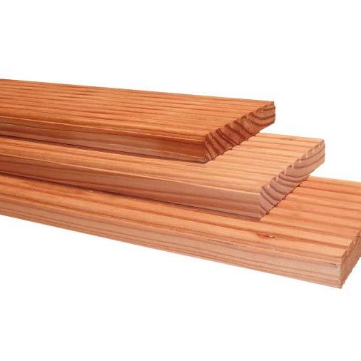 Douglas enkelzijdig geprofileerd dekdeel, 2,5 x 14,5 x 400 cm, onbehandeld.