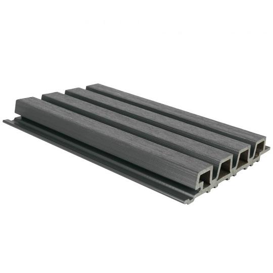 NewTechWood HKC co-extrusie Castellation PRO35 gevelbekleding, 3,3 x 21,5 x 390 cm, Silver Gray.