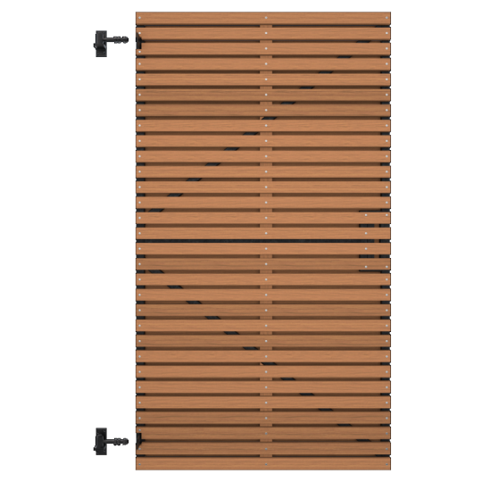 Thermovision Ayous geschaafd latten deur op verstelbaar frame, horizontaal, 178 X 99 cm.