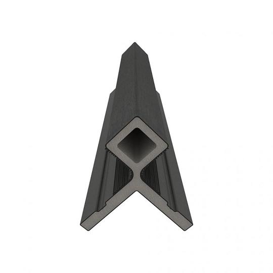 NewTechWood HKC Co-Extrusie Hoekprofiel Castellation – Wandbekleding, 7 x 8 x 300 cm, Ebony Zwart