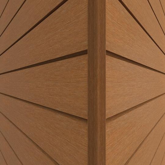 NewTechWood HKC Co-Extrusie Hoekprofiel Castellation – Wandbekleding, 7 x 8 x 300 cm, Red Cedar