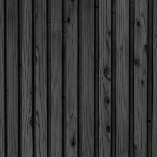 Triple profiel vuren plankenset bij wand C, 278,5 x 224 cm, zwart geïmpregneerd.