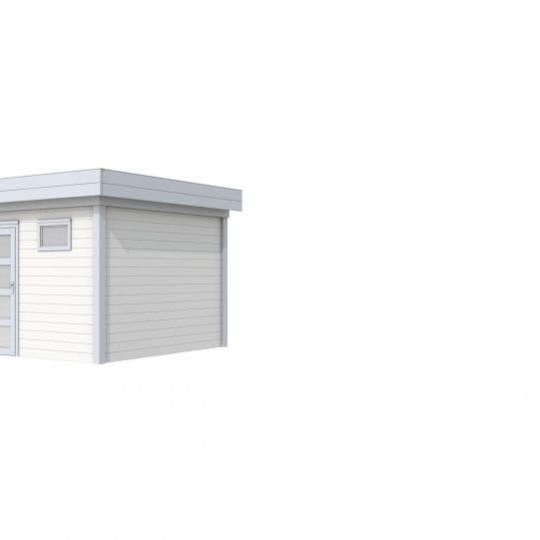 Vuren Topvision Tapuit, 300 x 300 cm, wanden wit en basis lichtgrijs.