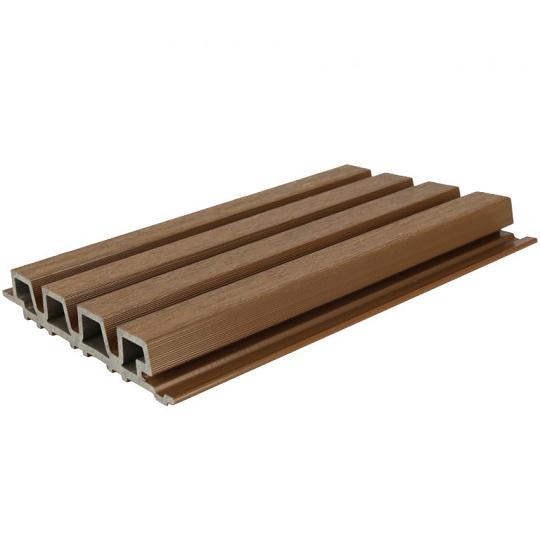 NewTechWood HKC co-extrusie Castellation PRO35 gevelbekleding, 3,3 x 21,5 x 290 cm, Teak.