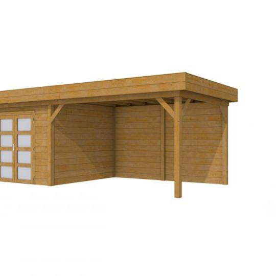 Douglas Topvision Roek, 298 x 298 en luifel 400 cm, groen geïmpregneerd.