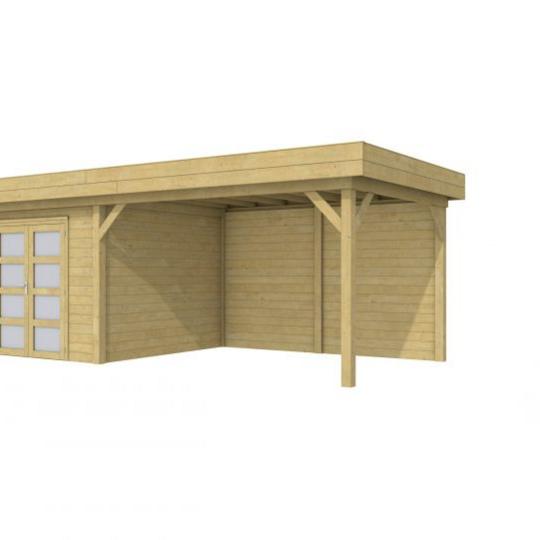 Vuren Topvision Bosuil, 300 x 300 en luifel 400 cm, groen geïmpregneerd.