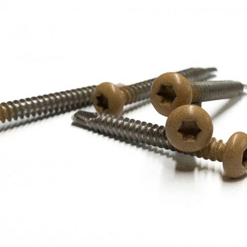 RVS schroef met gekleurde top voor NewTechWood Castellation PRO, set a 50 stuks incl. bit, Red Cedar