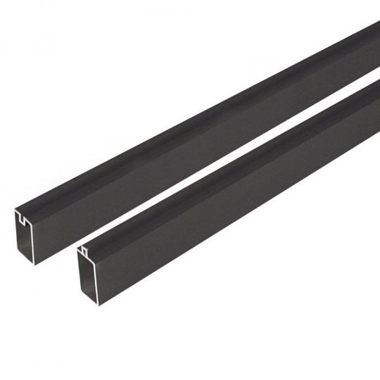 Elephant onder- en bovenregel Modular Rhombus aluminium 2x4,1x180 cm – zwart gepoedercoat (2 stuks)