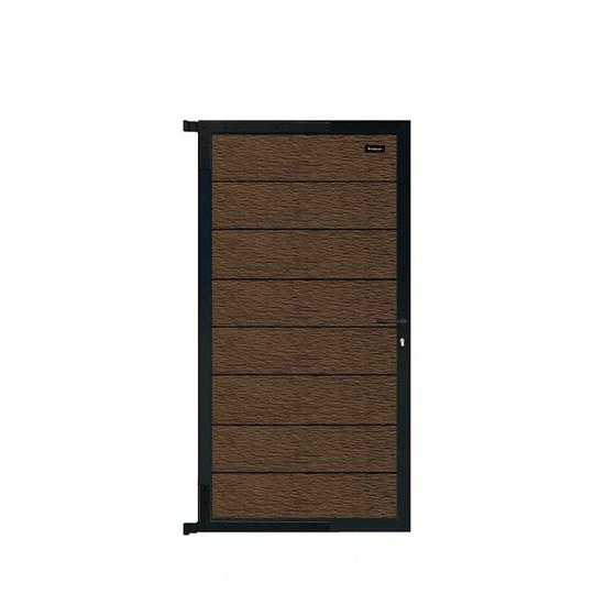 Elephant Tuindeur Modular Evo houtcomposiet FSC 4x90x174 cm – Co-ex Natural Dbrown/Zwart inclusie