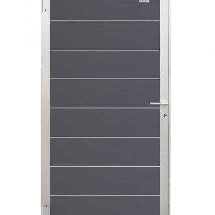 Elephant tuindeur Modular Evo houtcomposiet FSC 4x90x174 cm rock grey/alu – compleet met krukken, sl