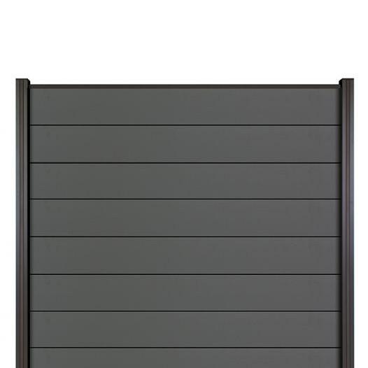 Elephant Schutting Modular Evo houtcomposiet FSC 180x180 cm – Rock Grey met antraciet aluminium prof