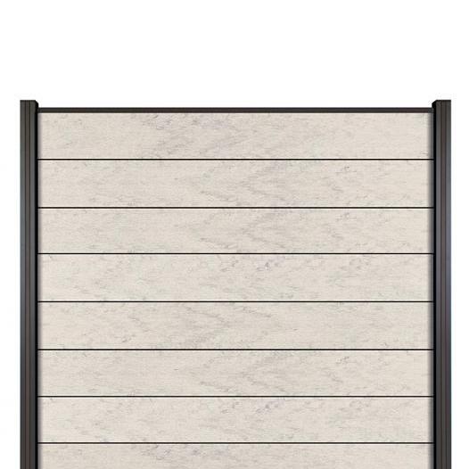 Elephant Schutting Modular Evo Houtcomposiet FSC 180x180 cm – Bicolor Grijs met Antraciet Aluminium 