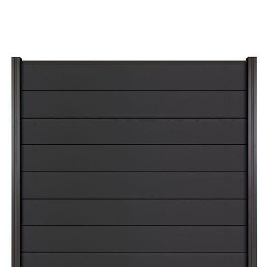 Elephant Schutting Modular Evo Houtcomposiet FSC 180x180 cm Antraciet – 8 Planks met Antraciet Alumi