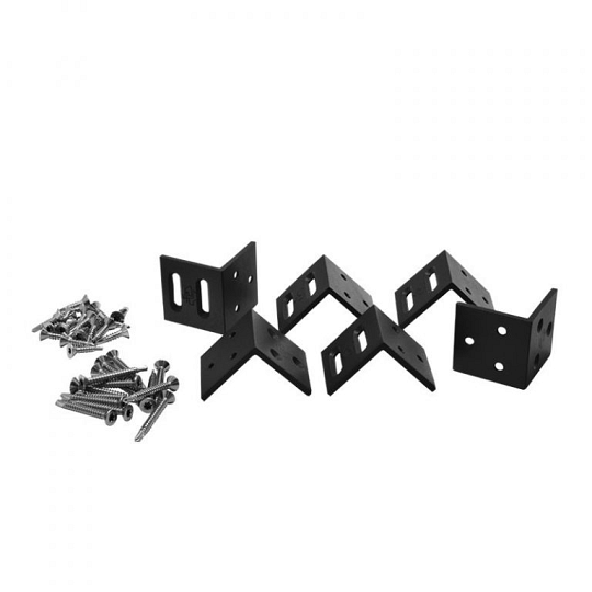 Elephant hoek beslagset antraciet gecoat aluminium  6 stuks in blister tbv houtcomposiet schuttingen