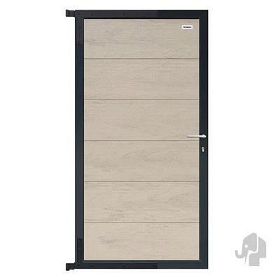 Elephant Tuindeur Forte Houtcomposiet FSC/GRS 4x90x180 cm – bicolor grijs met Aluminium Beslag