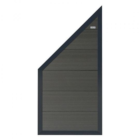 Elephant schutting Forte houtcomposiet FSC/GRS 4x90x180 cm halfschuin antraciet met antraciet alumin