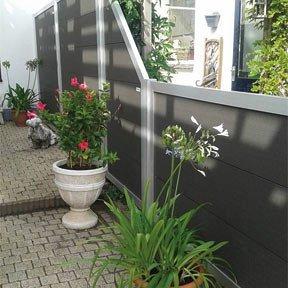 Elephant schutting Forte houtcomposiet FSC/GRS 4x180x180 cm antraciet met aluminium kader