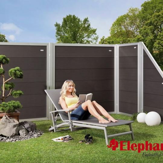 Elephant schutting Forte houtcomposiet FSC/GRS – 4x90x180 cm halfbreed antraciet met aluminium kader