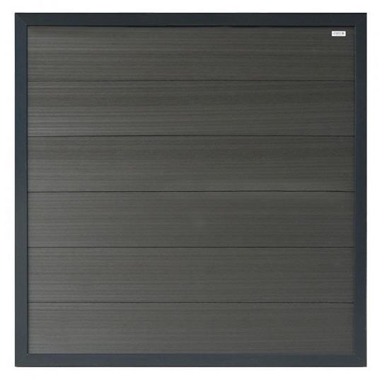 Elephant schutting Forte houtcomposiet FSC/GRS 4x180x180 cm antraciet met antraciet aluminium kader