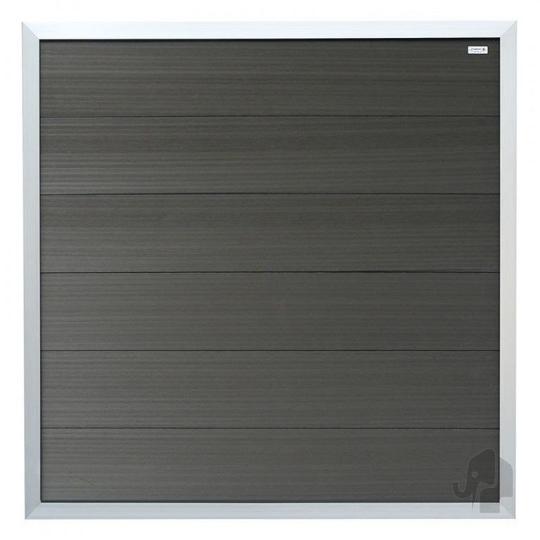 Elephant schutting Forte houtcomposiet FSC/GRS 4x180x180 cm antraciet met aluminium kader