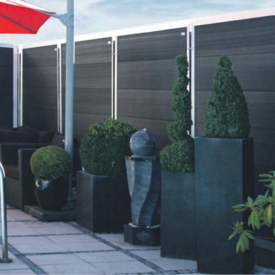 Elephant schutting Forte houtcomposiet FSC/GRS 4x180x180 cm antraciet met aluminium kader