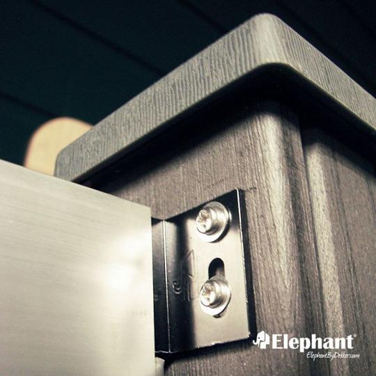 Elephant T beslagset antraciet gecoat aluminium  6 stuks in blister tbv houtcomposiet schuttingen