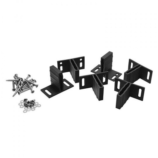 Elephant T beslagset antraciet gecoat aluminium  6 stuks in blister tbv houtcomposiet schuttingen