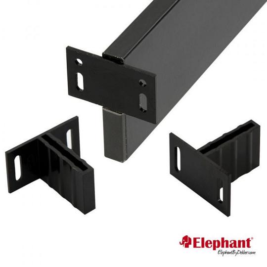 Elephant T beslagset antraciet gecoat aluminium  8 stuks in blister tbv houtcomposiet schuttingen
