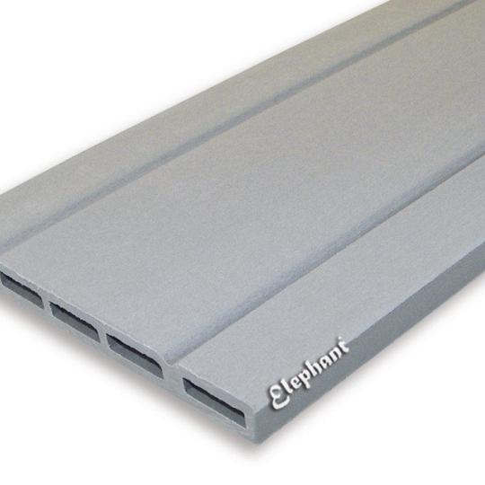 Elephant schuttingplank houtcomposiet FSC/GRS – grijs met 2 V-groeven (1,3 x 14,5 x 180 cm, 4 stuk