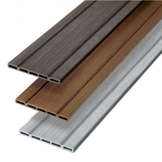 Elephant schuttingplank houtcomposiet FSC/GRS – antraciet met V-groeven (1,3 x 14,5 x 180 cm, 4 stuk