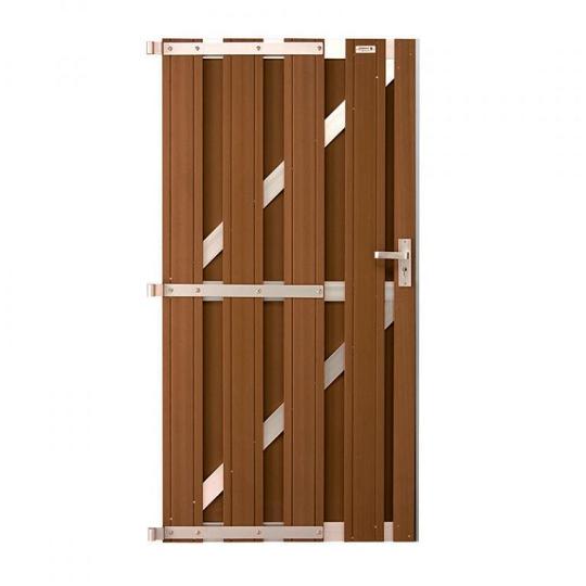 Elephant Tuindeur Design houtcomposiet FSC/GRS 3,9x90x180 cm bruin met aluminium liggers incl. besl