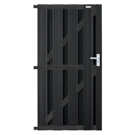 Elephant Tuindeur Design Houtcomposiet FSC/GRS – Antraciet – 3,9x90x180 cm – Inclusief Krukken, Slo