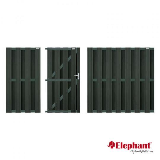 Elephant Schutting Design houtcomposiet halfhoog antraciet – duurzaam en modern