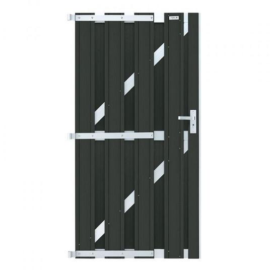 Elephant Tuindeur Design Houtcomposiet FSC/GRS – 3,9 x 90 x 180 cm – Antraciet/Aluminium – Inclusief