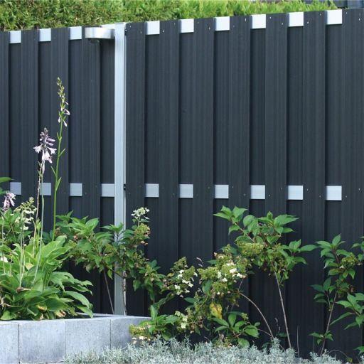 Elephant schutting Design houtcomposiet FSC/GRS 3,9x180x180 cm antraciet met aluminium liggers