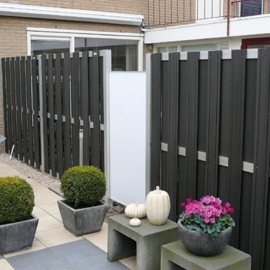 Elephant schutting Design houtcomposiet FSC/GRS 3,9x180x180 cm antraciet met aluminium liggers