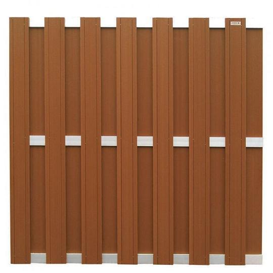 Elephant schutting Design houtcomposiet FSC/GRS 3,9x180x180 cm bruin met aluminium liggers