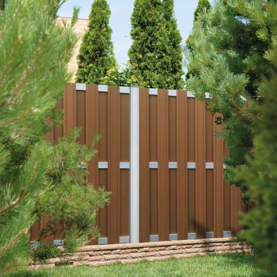 Elephant schutting Design houtcomposiet FSC/GRS 3,9x180x180 cm bruin met aluminium liggers