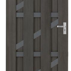 Elephant tuindeur Basic houtcomposiet FSC/alu – 2,9 × 90 × 180 cm – antraciet/antraciet aluminium – 