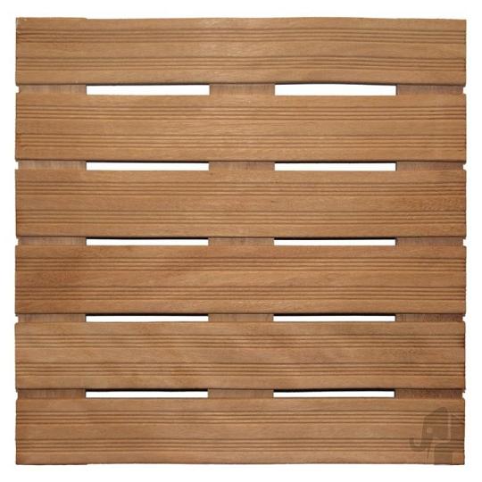 Elephant terrastegel duurzaam hardhout FSC – 2,4 x 50 x 50 cm – semi-ribbel profiel