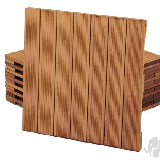 Elephant terrastegel Bangkirai hardhout 2,4 x 50 x 50 cm – fijn ribbelprofiel