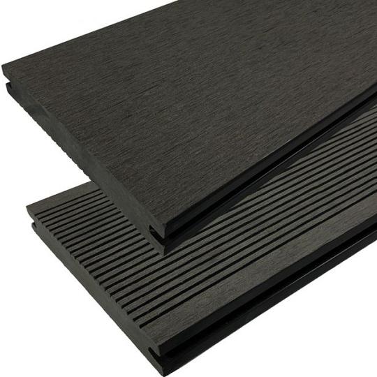 Elephant vlonderplank (clip) houtcomposiet FSC/GRS – 1,9 × 14 × 500 cm – Antraciet – Massief – Ribbe