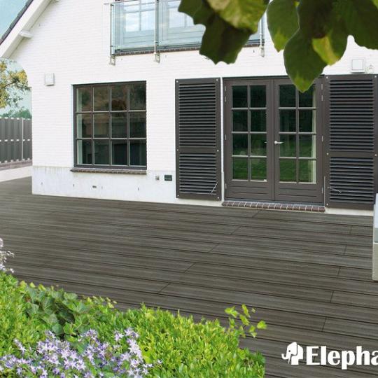 Elephant vlonderplank (clip) houtcomposiet FSC/GRS 21x145x3600mm 2 stuks antraciet semi-ribbel / vla