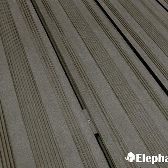 Elephant vlonderplank (clip) houtcomposiet FSC/GRS 21x145x3600mm 2 stuks antraciet semi-ribbel / vla