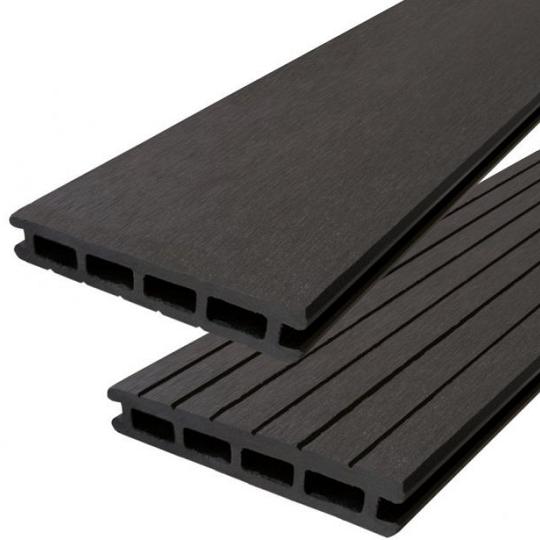 Elephant vlonderplank (clip) houtcomposiet FSC/GRS – Antraciet – 2,1 × 14,5 × 600 cm (2 stuks)