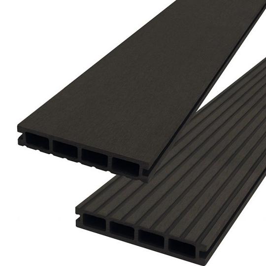 DuoWood Vlonderplank (clip) STD Houtcomposiet FSC – 2,5 × 14,6 × 300 cm – Kleur Lava – Groevenprofie